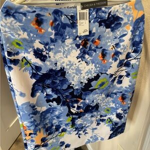 Chelsea & Theodore Blue and White Floral Skirt
